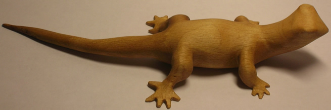 gecko wood carving